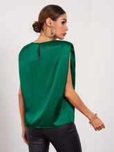 Load image into Gallery viewer, Oya Solid Sleeveless Shoulder Pad Satin Top