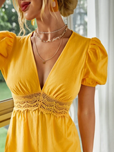 Load image into Gallery viewer, Maya Lace Trim Open Back Romper