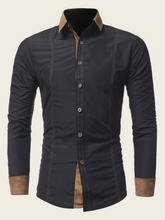 Load image into Gallery viewer, Orula Men Contrast Panel Topstitching Shirt