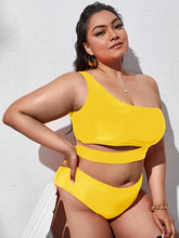 Load image into Gallery viewer, Cicely Plus Cut Out One Shoulder Bikini Swimsuit