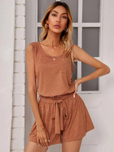 Load image into Gallery viewer, Maya Pocket Tank Top & Paper Bag Waist Shorts Set