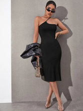 Load image into Gallery viewer, Billie One Shoulder Split Thigh Dress