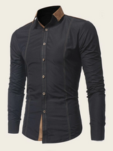 Load image into Gallery viewer, Orula Men Contrast Panel Topstitching Shirt