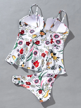 Load image into Gallery viewer, Cicely Floral V Wired Ruffle Hem Bikini Swimsuit