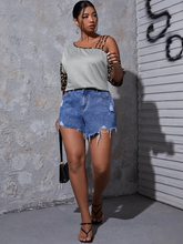 Load image into Gallery viewer, Harriett Plus Leopard Asymmetrical Neck Tee