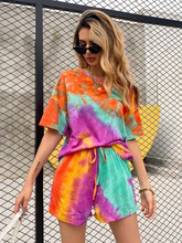 Load image into Gallery viewer, Maya Tie Dye Drop Shoulder Tee and Shorts