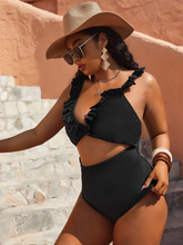 Load image into Gallery viewer, Cicely Plus Ruffle Cut-out One Piece Swimsuit