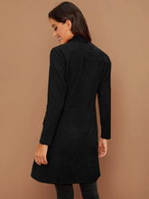 Load image into Gallery viewer, Osun Stand Collar Button Front Corduroy Coat