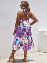 Load image into Gallery viewer, Harriett Plus Floral Print Backless Halter Dress