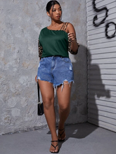 Load image into Gallery viewer, Harriett Plus Leopard Asymmetrical Neck Tee