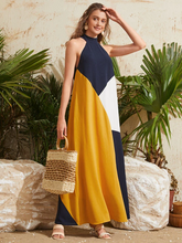 Load image into Gallery viewer, Maya Color Block Halter Dress