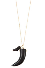 Load image into Gallery viewer, Elongated double horn pendant necklace