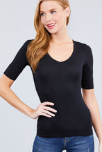 Load image into Gallery viewer, Elbow Sleeve V Neck Top