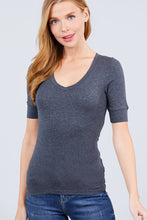 Load image into Gallery viewer, Elbow Sleeve V Neck Top