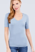 Load image into Gallery viewer, Elbow Sleeve V Neck Top