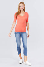 Load image into Gallery viewer, Elbow Sleeve V Neck Top