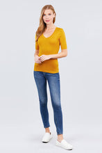Load image into Gallery viewer, Elbow Sleeve V Neck Top