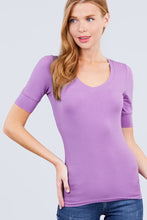 Load image into Gallery viewer, Elbow Sleeve V Neck Top