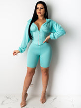 Load image into Gallery viewer, Billie Wasp Waist Pure Color Hooded Collar Tracksuit Set