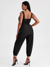 Load image into Gallery viewer, Harriett Plus Surplice Front Buckle Tape Belted Cami Jumpsuit