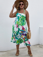 Load image into Gallery viewer, Harriett Plus Floral Print Backless Halter Dress
