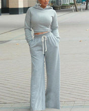 Load image into Gallery viewer, Maya Backless Lace Up Hooded Wide Leg 2 Piece Set w/Extended Sizes