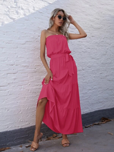 Load image into Gallery viewer, Maya Flounce Hem Belted Tube Dress