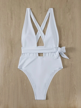 Load image into Gallery viewer, Cicely Knot Detail Plunging One Piece Swimsuit