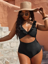 Load image into Gallery viewer, Cicely Plus Ruffle Cut-out One Piece Swimsuit