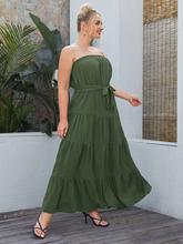 Load image into Gallery viewer, Harriett Plus Solid Belted Bardot Dress