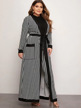 Load image into Gallery viewer, Oba Plus Pocket Patched Belted Houndstooth Coat &amp; Leggings Set
