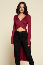 Load image into Gallery viewer, Solid color hi-low bottom hem top
