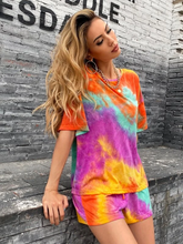 Load image into Gallery viewer, Maya Tie Dye Drop Shoulder Tee and Shorts
