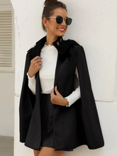 Load image into Gallery viewer, Osun Contrast Feather Tweed Cape Coat
