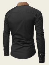 Load image into Gallery viewer, Orula Men Contrast Panel Topstitching Shirt

