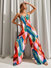 Load image into Gallery viewer, Maya Backless Patchwork Print Wide Leg Cami Jumpsuit
