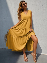 Load image into Gallery viewer, Maya V-neck Ruffle Hem Solid Dress
