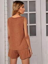 Load image into Gallery viewer, Maya Pocket Tank Top &amp; Paper Bag Waist Shorts Set
