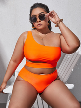 Load image into Gallery viewer, Cicely Plus Cut Out One Shoulder Bikini Swimsuit
