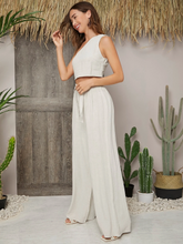 Load image into Gallery viewer, Billie One Shoulder Crop Top &amp; Palazzo Belted Pants Set

