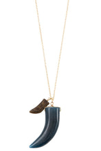 Load image into Gallery viewer, Elongated double horn pendant necklace
