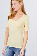 Load image into Gallery viewer, Elbow Sleeve V Neck Top
