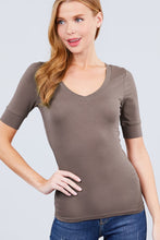 Load image into Gallery viewer, Elbow Sleeve V Neck Top
