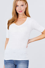 Load image into Gallery viewer, Elbow Sleeve V Neck Top
