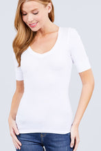 Load image into Gallery viewer, Elbow Sleeve V Neck Top
