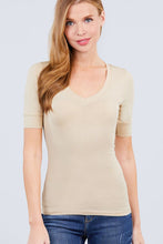 Load image into Gallery viewer, Elbow Sleeve V Neck Top
