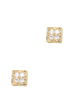 Load image into Gallery viewer, Secret Box Square Stone Stud Earring
