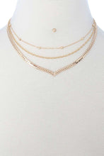 Load image into Gallery viewer, 3 Layered Metal Chain Multi Necklace
