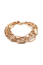 Load image into Gallery viewer, Oval Link Layered Metal Bracelet
