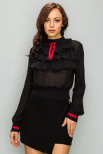 Load image into Gallery viewer, Ruffled Blouse w/Stripes
